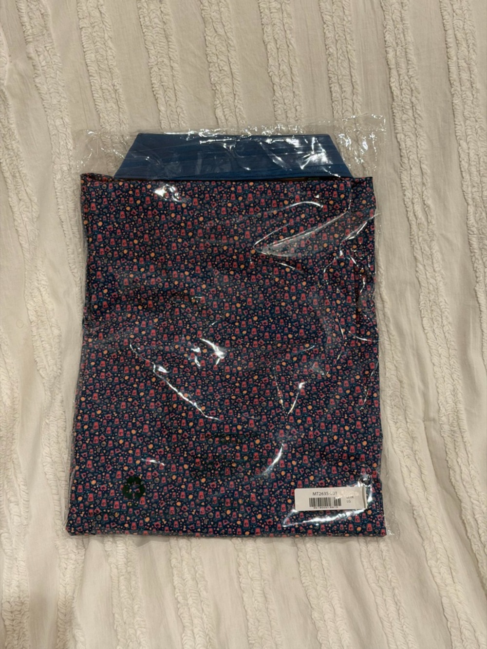 Masters Men’s Blue Patterned Polo with Yellow Logo - Picture 4 of 5